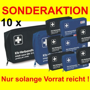 10 x KFZ Verbandtasche HOLTHAUS Verbandkasten mit Malteser Aufdruck mit Inhalt nach DIN 13164