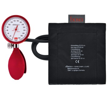 boso clinicus Einschlauch-Technik Blutdruckmessgerät 60 mm rot mit Klett-Manschette