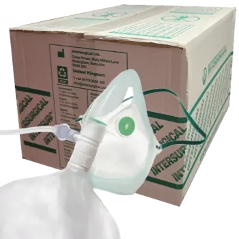24 x Sauerstoff-Maske mit Beutel INTERSURGICAL für Erwachsene mit 1,8 m Schlauch