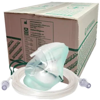 40 x Sauerstoff-Maske INTERSURGICAL für Erwachsene mit 1,8 m Schlauch