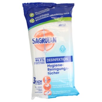 Sagrotan Hygiene Reinigungstücher 60 feuchte Tücher mit 3-fach Schutz