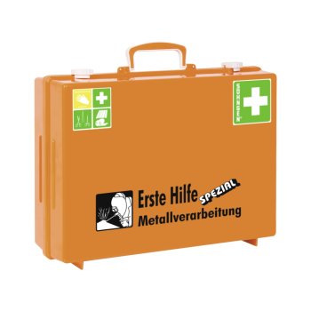 Erste Hilfe Koffer SPEZIAL Metallverarbeitung SÖHNGEN Verbandkasten MT-CD orange