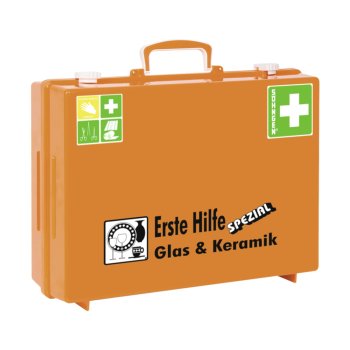 Erste Hilfe Koffer SPEZIAL Glas & Keramik SÖHNGEN Verbandkasten MT-CD orange