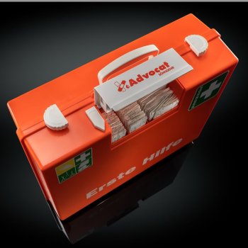 Erste Hilfe Koffer Advocat Baustelle SÖHNGEN mit Pflasterspender Verbandkasten MT-CD orange