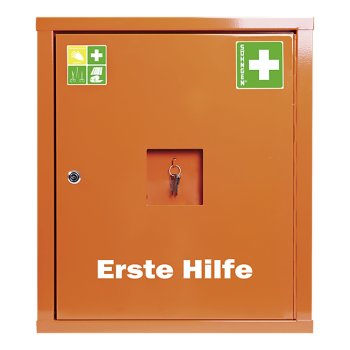 Verbandschrank Eurosafe Industrie Norm Plus orange mit Füllung DIN 13169 mit Erweiterung SÖHNGEN