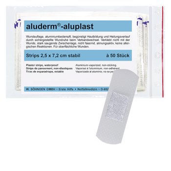 aluderm-aluplast Strips 2,5 x 7,2 cm SÖHNGEN stabil 50 Stück