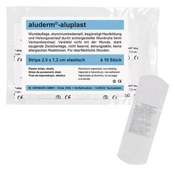 aluderm-aluplast Strips 2,5 x 7,2 cm SÖHNGEN elastisch 10 Stück