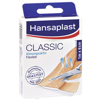 Hansaplast CLASSIC Standard 6 cm x 1 m Wundpflaster starr 10 x 10 cm Stücke