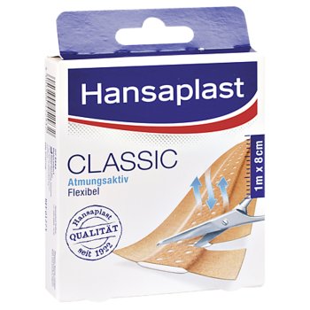 Hansaplast CLASSIC Standard 8 cm x 1 m Wundpflaster starr 10 x 10 cm Stücke