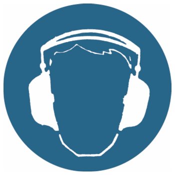 Gebotszeichen Gehörschutz tragen HOLTHAUS Hinweis-Schild blau