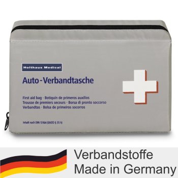 kingsmed GmbH - Geschäftskunden - KFZ Klassik Verbandtasche HOLTHAUS  Verbandkasten mit Füllung nach DIN 13 164 grau