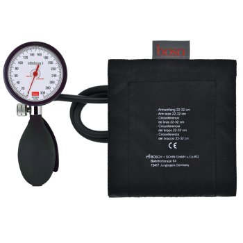boso clinicus Einschlauch-Technik Blutdruckmessgerät 60 mm schwarz mit Klett-Manschette
