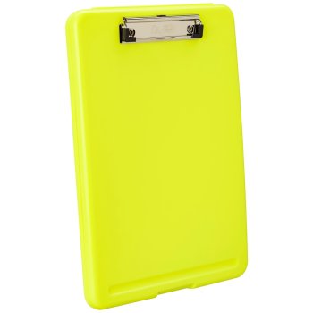 Klemmbrett mit Aufbewahrungsfach neongelb Läufer 55801 Clipboard Formularhalter