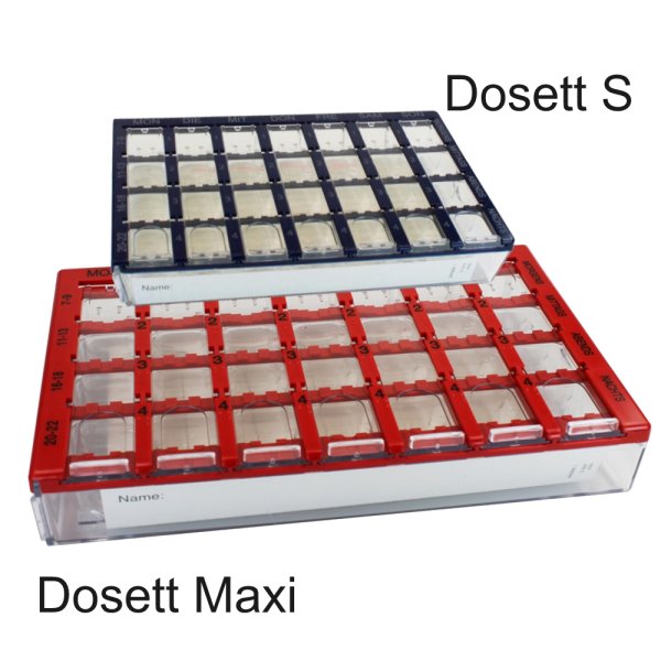 Dosett Maxi große Medikamenten-Kasette rot für 1 Woche Tablettendose und Pillendose