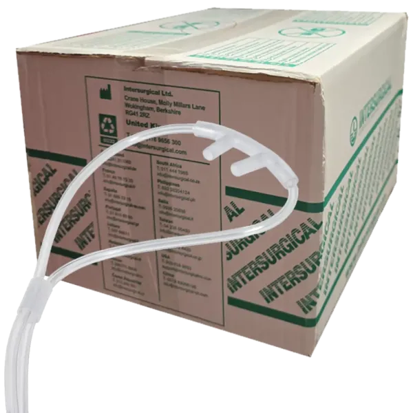 50 x Sauerstoff-Nasenbrille INTERSURGICAL für Erwachsene mit 1,8 m Schlauch