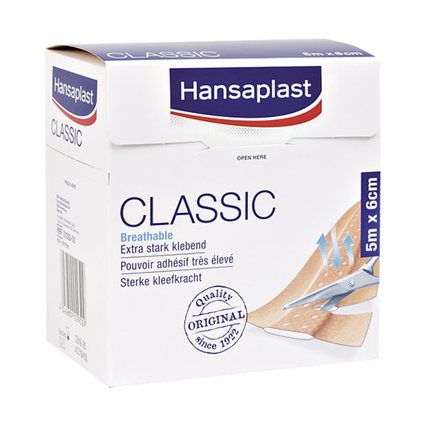 Hansaplast CLASSIC 6 cm x 5 m Wundpflaster starr