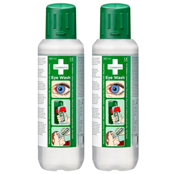 Augendusche 2 x 0,5 Liter CEDERROTH Augenspülflasche gepuffert