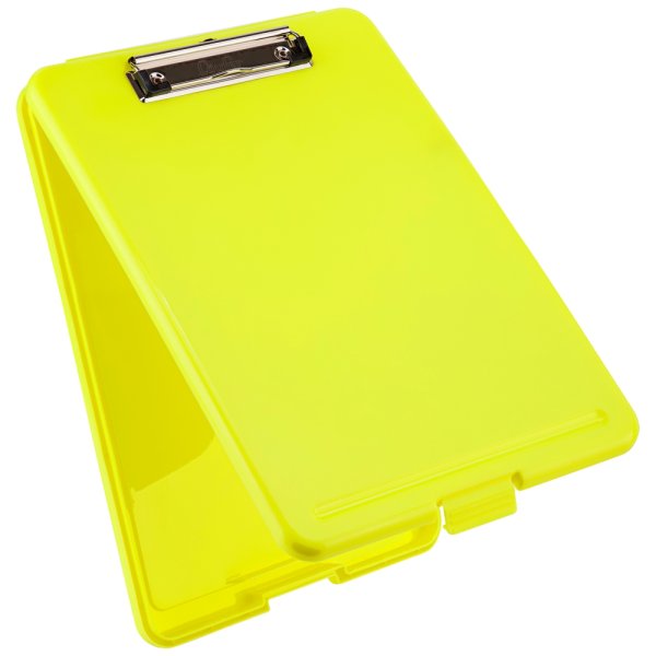 Klemmbrett mit Aufbewahrungsfach neongelb Läufer 55801 Clipboard Formularhalter