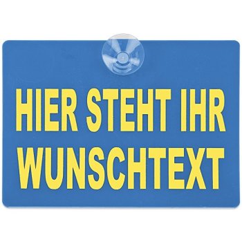 kingsmed ® Warnschild mit Wunschtext und Saugnapf 20 x 15 cm in lau