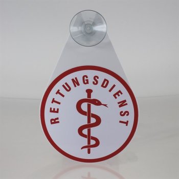 kingsmed ® KFZ Innenschild ÄS Rettungsdienst mit Saugnapf