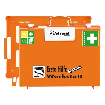 Erste Hilfe Koffer Advocat Werkstatt SÖHNGEN mit Pflasterspender Verbandkasten MT-CD orange
