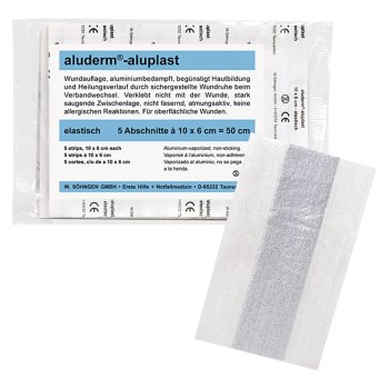 aluderm-aluplast Wundverbandpflaster 6 x 50 cm SÖHNGEN elastisch einzeln eingesiegelt in 10 cm Stücken