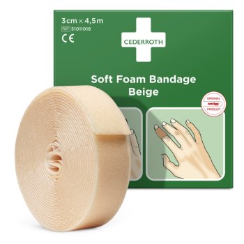 Wundschnellverband Soft Foam CEDERROTH 3 cm x 4,5 m hautfarben selbstklebend