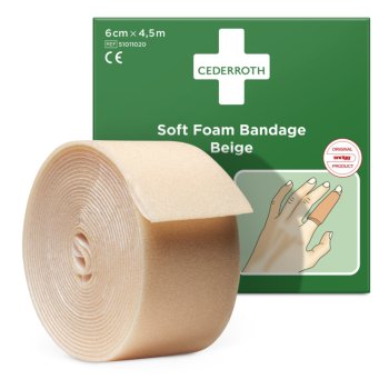 Wundschnellverband Soft Foam CEDERROTH 6 cm x 4,5 m hautfarben selbstklebend