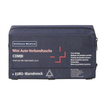 Mini COMBI KFZ Verbandtasche HOLTHAUS mit Warndreieck Verbandkasten nach DIN 13164