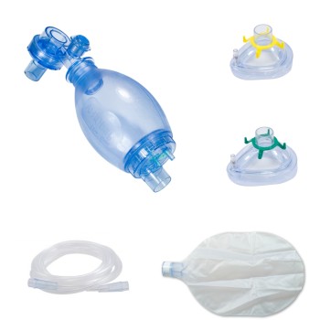 AERObag Beatmungsbeutel-Set Kinder HUM PVC mit 2 Masken + O2-Schlauch + Reservoirbeutel