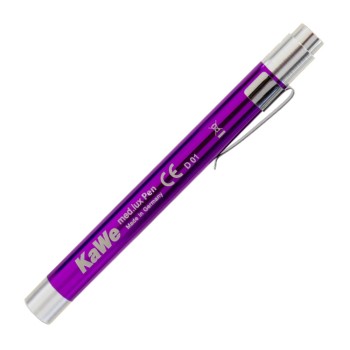 med.lux Pen LED violet KAWE mit Druckknopf und Dauerlichtfunktion
