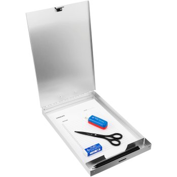 Formularhalter aus Aluminium mit Box Läufer 31017 Clipboard Klemmbrett