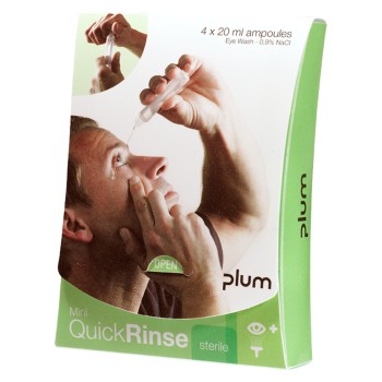 QuickRinse Mini plum 4 Augenspülampullen zu je 20 ml sterile Natriumchloridlösung