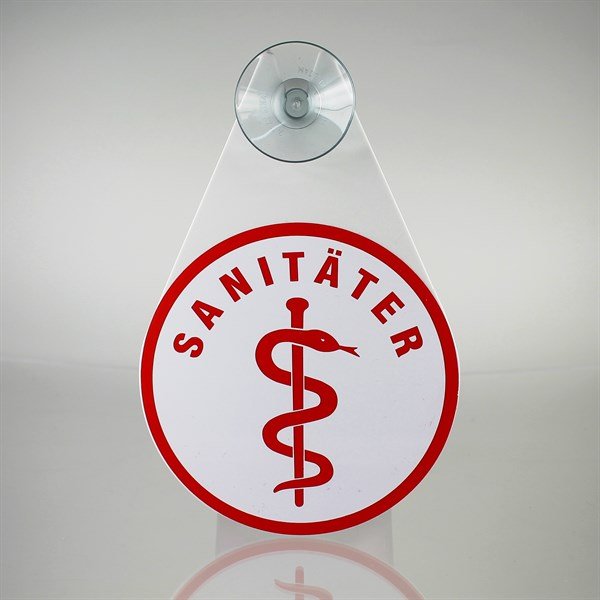 kingsmed ® KFZ Innenschild ÄS Sanitäter mit Saugnapf