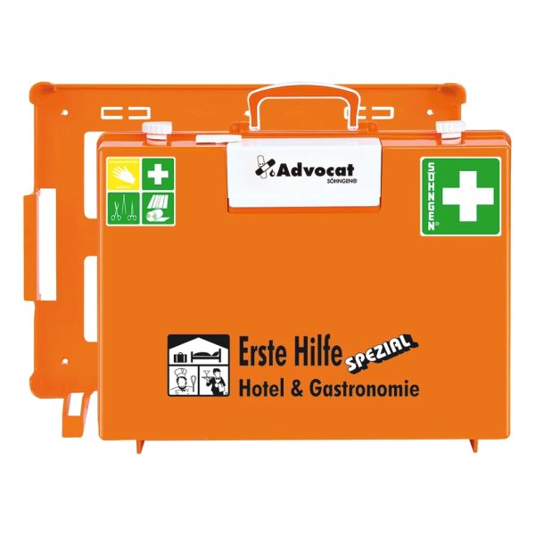 Erste Hilfe Koffer Advocat Hotel & Gastronomie SÖHNGEN mit Pflasterspender Verbandkasten MT-CD orange