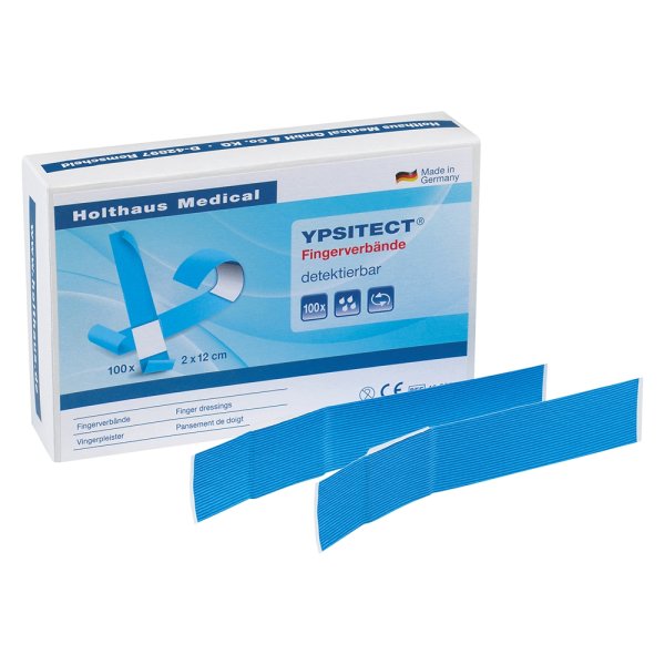 YPSITECT Fingerverband 12 x 2 cm HOLTHAUS wasserfest detektierbar 100 Stück