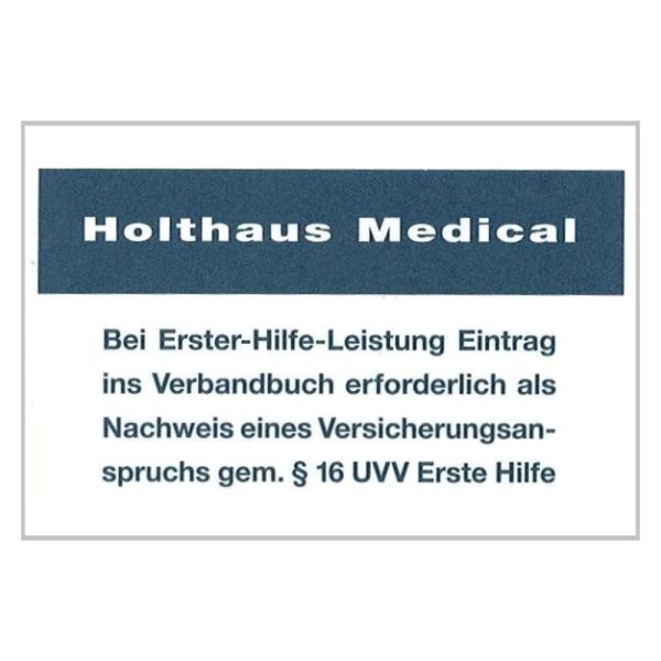 Aufkleber Eintrag ins Verbandbuch HOLTHAUS 10 x 6 cm