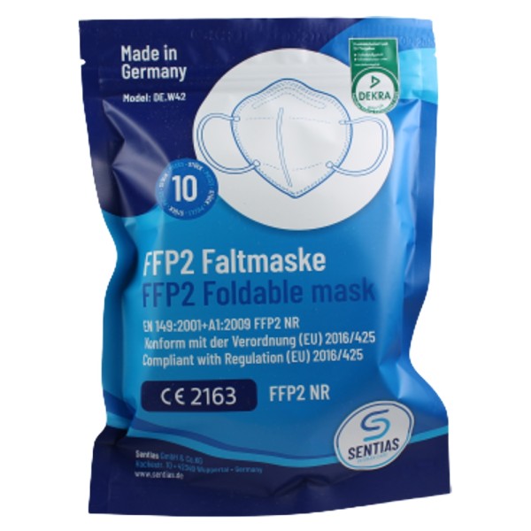 Faltmaske FFP2 HOLTHAUS Mund- und Nasenmaske nach EN 149 10 Stück
