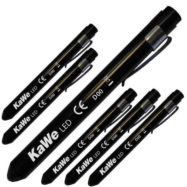 6 x Diagnostikleuchte LED KAWE schwarz aus Metall mit Druckknopf